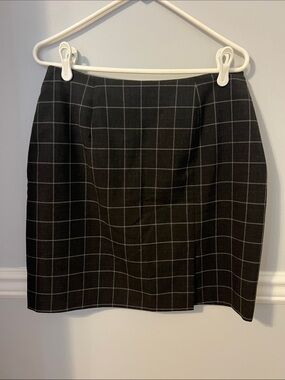 Amanda Smith Black Plaid Pencil Skirt